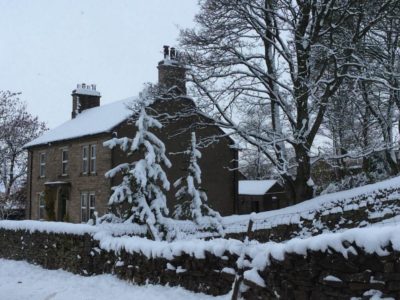 The Garsdale Retreat in the snow.